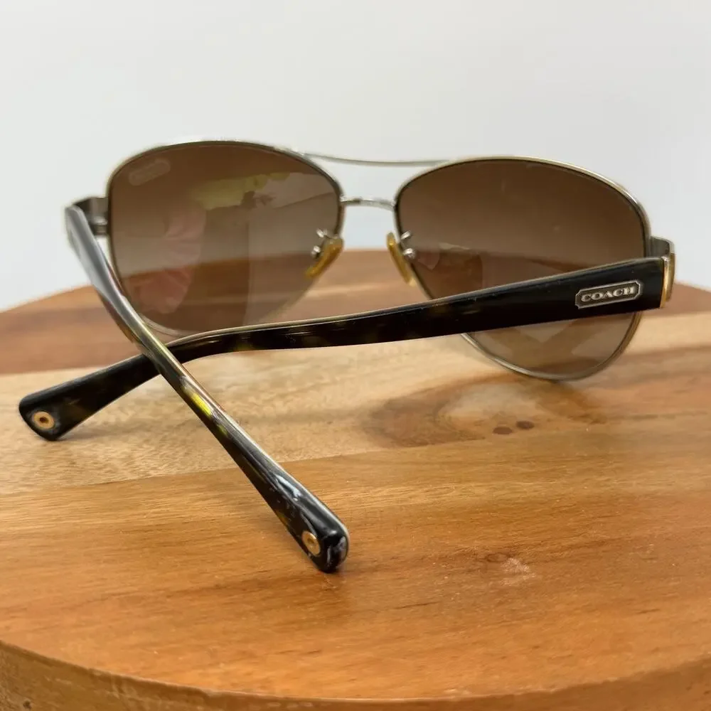 Coach HC7003 Kristina Silver Metal Gray Aviator Sunglasses Frames Only